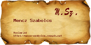 Mencz Szabolcs névjegykártya